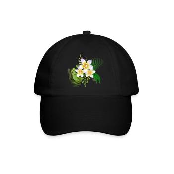 Blüten des Frangipani ein tropisches Schmuckstück - Baseballkappe - Schwarz/Schwarz - Vorne