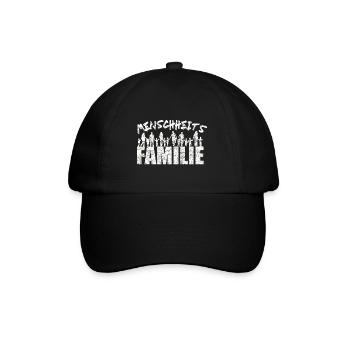 Menschheitsfamilie Friedensbewegung Peace - Baseballkappe - Schwarz/Schwarz - Vorne