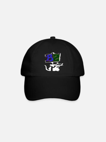 Banksy Style Logo weiß - Baseballkappe - Schwarz/Schwarz