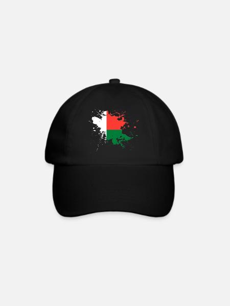 Madagaskar Flagge als Farbklecks - Baseballkappe - Schwarz/Schwarz