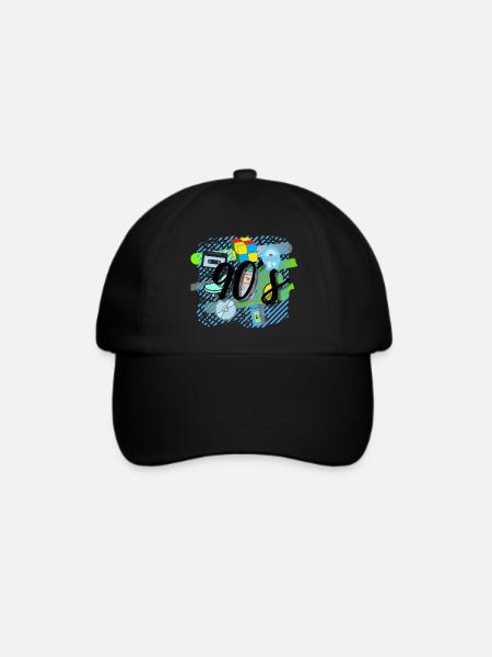 90er - Baseballkappe - Schwarz/Schwarz