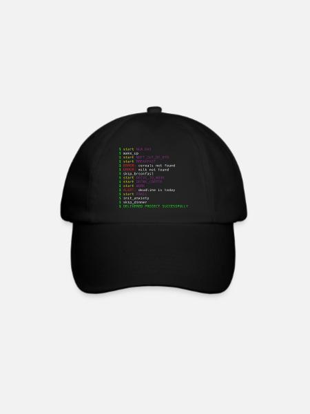 New day Programming Informatic Geschenk Spruch - Baseballkappe - Schwarz/Schwarz