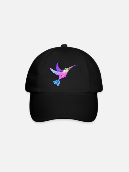 Kolibri Vogel niedliche Tiere - Baseballkappe - Schwarz/Schwarz