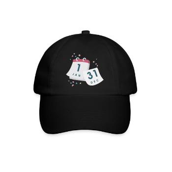 Kalender Silvester - Baseballkappe - Schwarz/Schwarz - Vorne