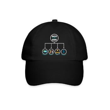 Datenanalyse Data Geek Engineering Business - Baseballkappe - Schwarz/Schwarz - Vorne