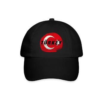 Türkey, Türkei - Baseballkappe - Schwarz/Schwarz - Vorne