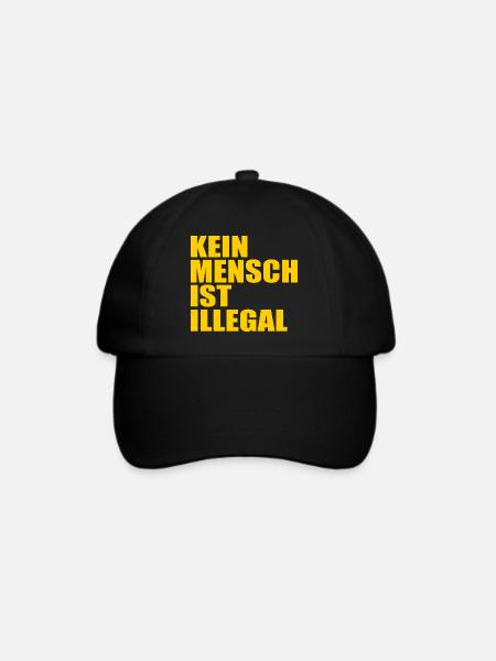 kein mensch ist illegal - Baseballkappe - Schwarz/Schwarz