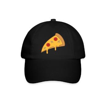 Pizzastück - Baseballkappe - Schwarz/Schwarz - Vorne