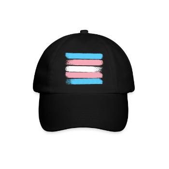 Trans Pride Strokes - Baseballkappe - Schwarz/Schwarz - Vorne