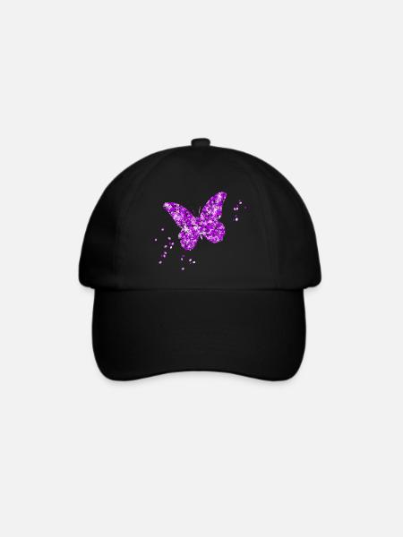 Schmetterling - Baseballkappe - Schwarz/Schwarz