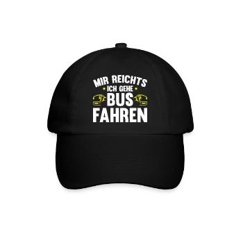 Busfahrer mir reichts ich gehe busfahren Bus - Baseballkappe - Schwarz/Schwarz - Vorne