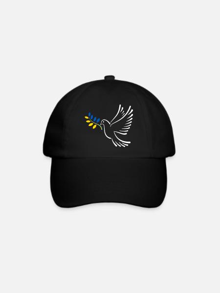 Friedenstaube Ukraine - Baseballkappe - Schwarz/Schwarz
