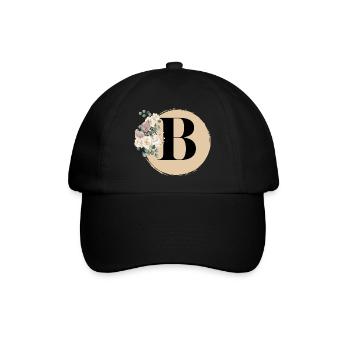 Buchstabe B - Baseballkappe - Schwarz/Schwarz - Vorne