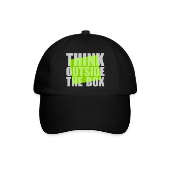 Grün Think outside - Baseballkappe - Schwarz/Schwarz - Vorne