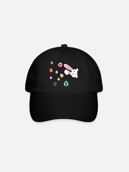 Osterhase mit Ostereier - Baseballkappe - Schwarz/Schwarz