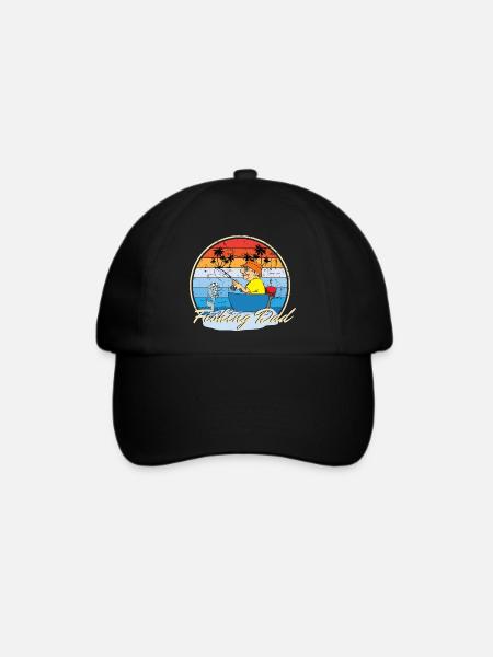 Fishing Dad Angeln Angler Vater und Sohn - Baseballkappe - Schwarz/Schwarz