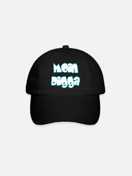 Moin Digga - Baseballkappe - Schwarz/Schwarz