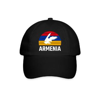 Armenien Armenia Flagge Armenian Adler Armenisch - Baseballkappe - Schwarz/Schwarz - Vorne