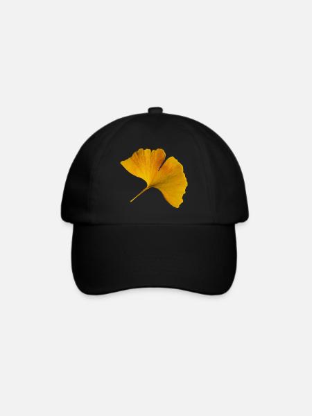 Herbst Ginkgo Blatt Herbstliches Ginkgoblatt Foto - Baseballkappe - Schwarz/Schwarz