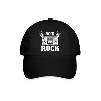 Rock and Roll 80's - Musikband - Baseballkappe - Schwarz/Schwarz - Vorne
