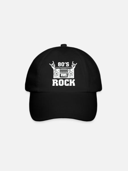 Rock and Roll 80's - Musikband - Baseballkappe - Schwarz/Schwarz