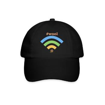 wifi wool - Baseballkappe - Schwarz/Schwarz - Vorne