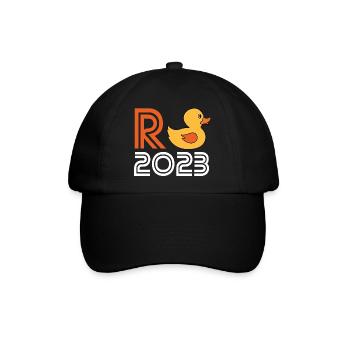 Rente 2023 - Zum Abschied - Rente Ruhestand - Baseballkappe - Schwarz/Schwarz - Vorne