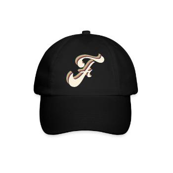 Buchstabe f - Baseballkappe - Schwarz/Schwarz - Vorne