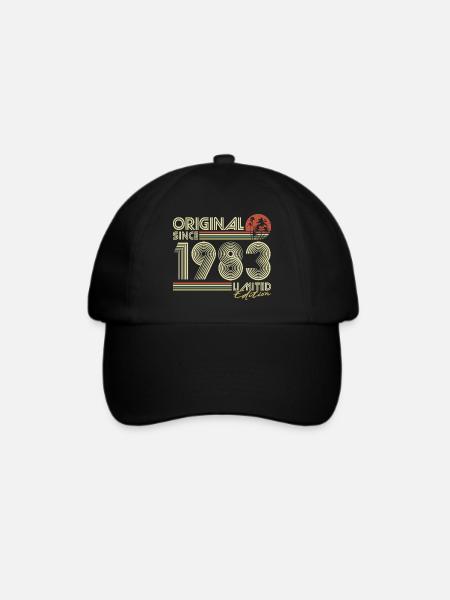 1983 Vintage Jahrgang Geburtstag Retro Geschenk - Baseballkappe - Schwarz/Schwarz