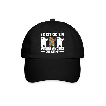 Autismus Autist Autisten - Baseballkappe - Schwarz/Schwarz - Vorne