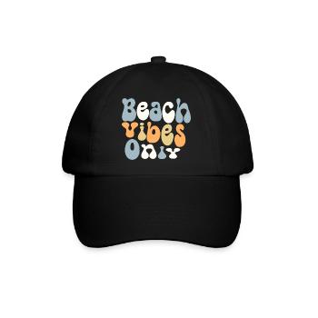 Beach vibes only - Baseballkappe - Schwarz/Schwarz - Vorne