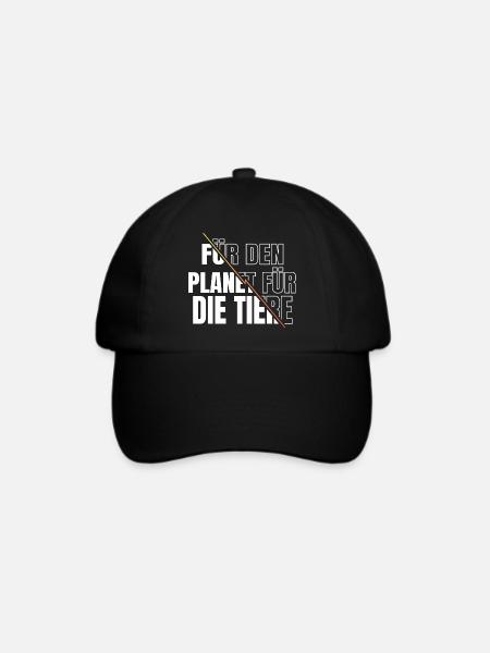 veganes essen statement spruch fleischlos - Baseballkappe - Schwarz/Schwarz