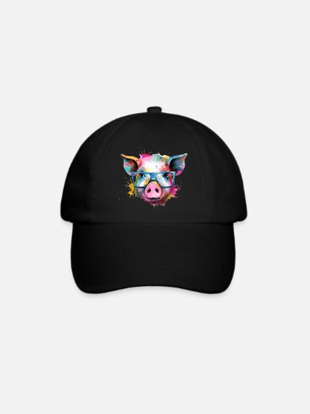 Jim das Schwein - Baseballkappe - Schwarz/Schwarz