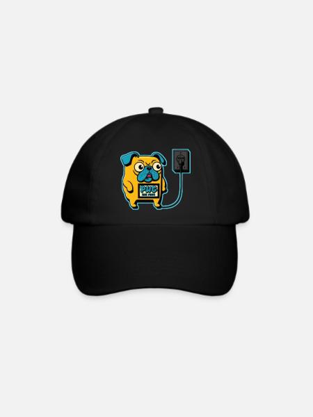 Mops den Stecker - Baseballkappe - Schwarz/Schwarz