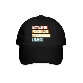 Lustiger Taucher Tauchlehrer Spruch - Baseballkappe - Schwarz/Schwarz - Vorne