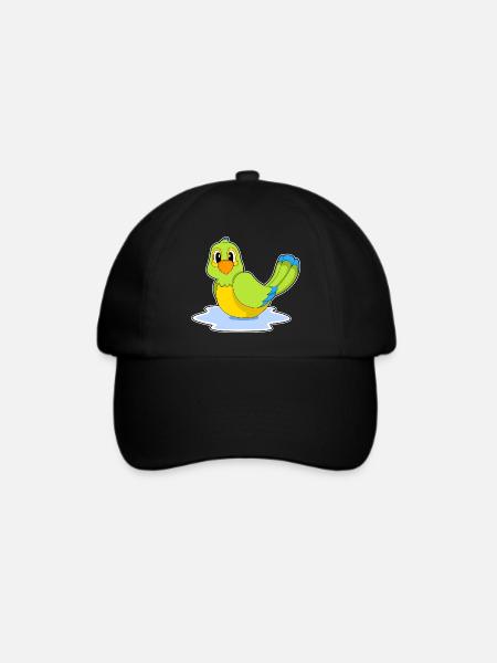 Papagei Schwimmen - Baseballkappe - Schwarz/Schwarz