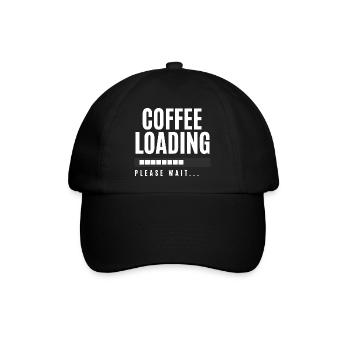 Kaffee wird geladen Bitte warten - Baseballkappe - Schwarz/Schwarz - Vorne