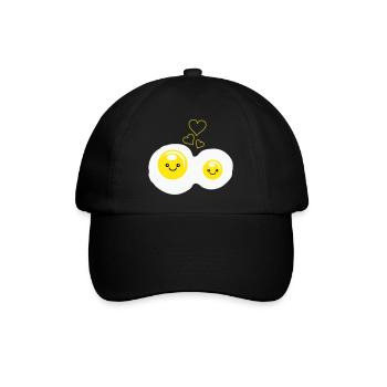 spiegeleier love - Baseballkappe - Schwarz/Schwarz - Vorne