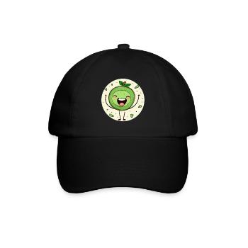 Fröhliche Kiwi - Baseballkappe - Schwarz/Schwarz - Vorne