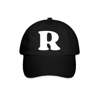 Buchstabe r - Baseballkappe - Schwarz/Schwarz - Vorne