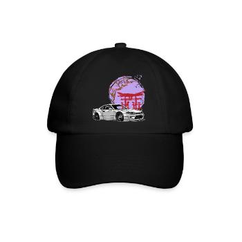 JDM Sakura Japan Tuning Auto Legende 90s - Baseballkappe - Schwarz/Schwarz - Vorne