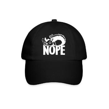 Nope Eichhörnchen Faulenzer Geschenkideen - Baseballkappe - Schwarz/Schwarz - Vorne