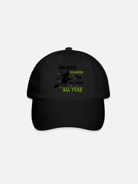 witch all year - Baseballkappe - Schwarz/Schwarz