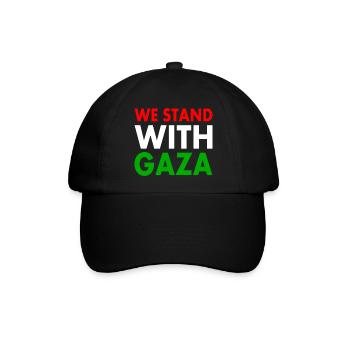 We stand with gaza - Baseballkappe - Schwarz/Schwarz - Vorne