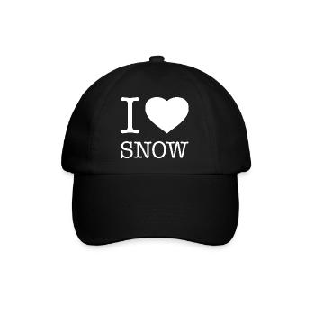 I LOVE SNOW - Baseballkappe - Schwarz/Schwarz - Vorne