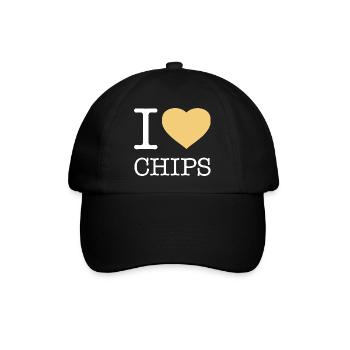 I LOVE CHIPS - Baseballkappe - Schwarz/Schwarz - Vorne