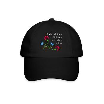 Nächstenliebe 2 - Baseballkappe - Schwarz/Schwarz - Vorne
