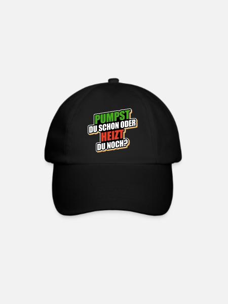 Pumpst du schon oder heizt du noch? - Wärmepumpe - Baseballkappe - Schwarz/Schwarz
