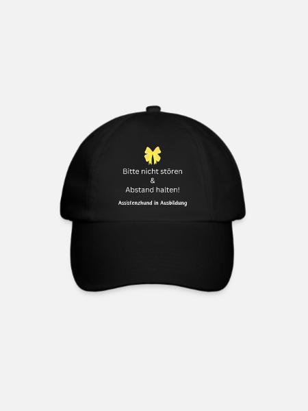 Abstand halten -Assistenzhund in Ausbildung - Baseballkappe - Schwarz/Schwarz