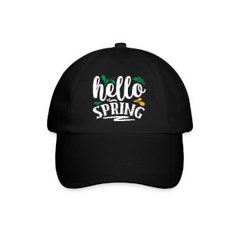 Hallo Frühling - Baseballkappe - Schwarz/Schwarz - Vorne